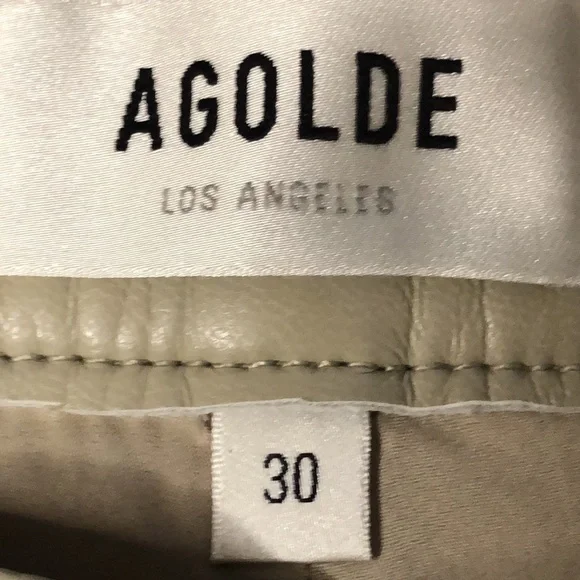 Free People AGOLDE Women's Size 10 Toast Color Recycled Leather Bland Shorts - Picture 10 of 14